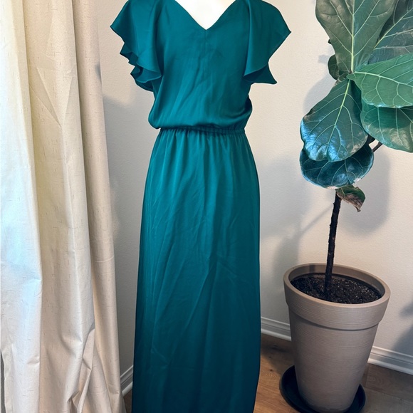 Emerald Green Long Butterfly Dress - Picture 6 of 9